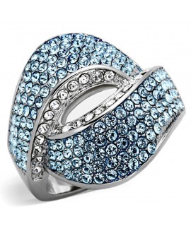 海藍寶藏｜水晶純鋼戒指 