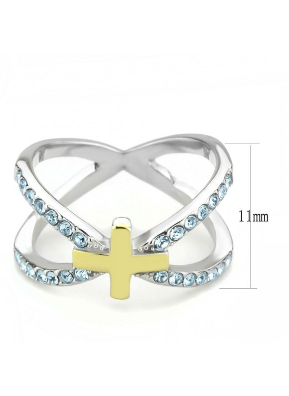 藍十字星｜水晶純鋼戒指