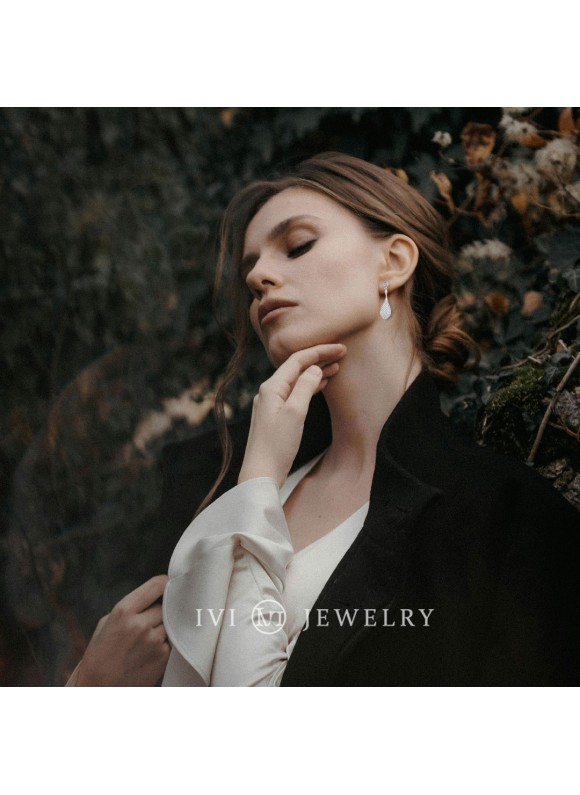 夢迴冰晶｜純銀垂墜耳環