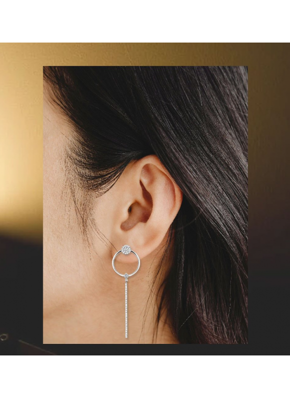 皓月｜純鋼垂墜耳環