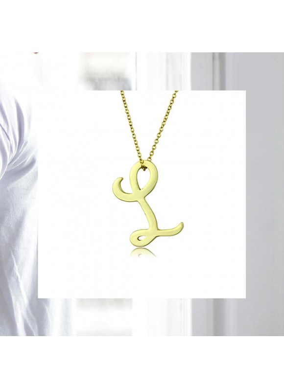 金色字母L｜純銅吊墜